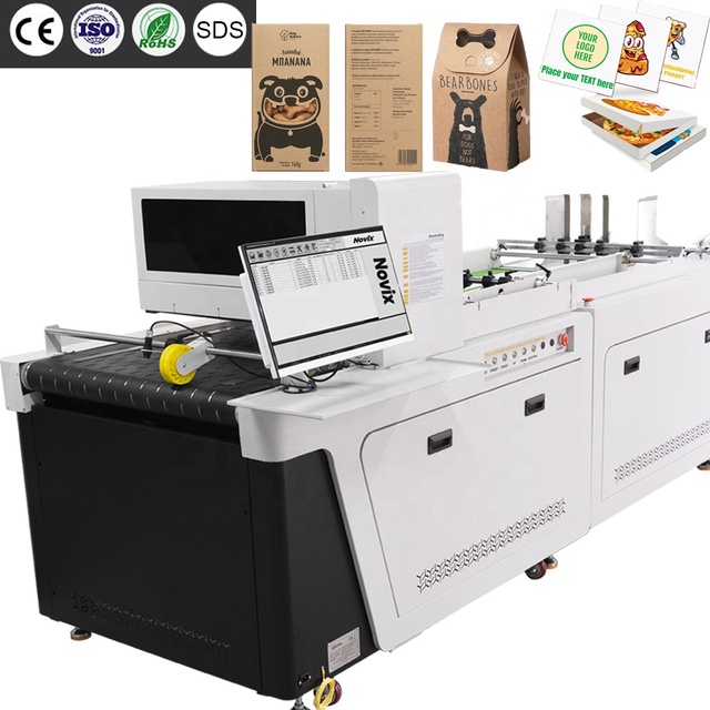 NOVIX Automatic Single Pass Waterbased Inkjet Printer Cmyk Paper Bag One Pass Printer for Carton Box Pizza Box Printing Machine