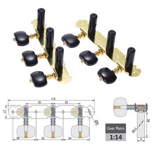 Clavijas de Afinación para Guitarra Clásica Alice AOS-020HV3P, Clavijeros para Guitarra Acústica 1:14, Perillas de Afinación, Afinadores de Cuerdas - Product Image 2