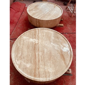 Bàn cà phê đá cẩm thạch <span class=keywords><strong>travertine</strong></span> Đặt đá tự nhiên bàn đá cẩm thạch rắn trang trí nội thất phòng khách bàn đá cẩm thạch rắn đồ nội thất - Product Image 4