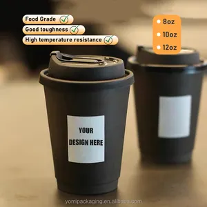 Custom Printing Disposable Togo Cup Hot Pla Coffee 8Oz Paper Cups With Logo