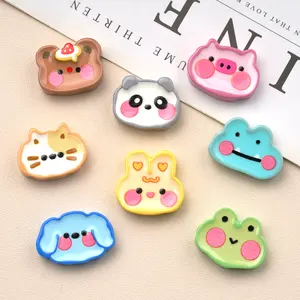 New Style Flatback Oil Dripping Blush Animals Resin Accessories For Refrigerator Magnet Bag Hanging Pendant Party Decoration