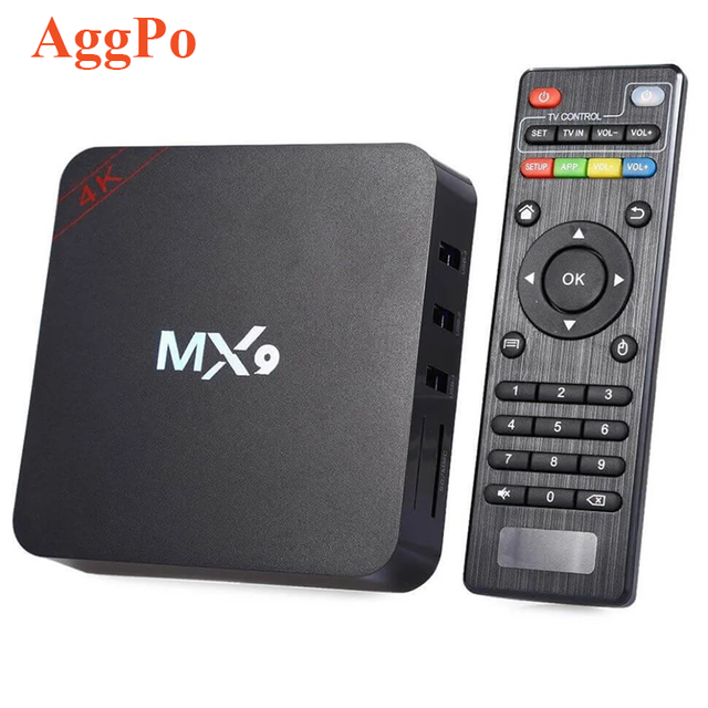 4K HD MX9 Android 9.0 TV Box with Remote Control, 2.4G WiFi 8 16 32 64 128 GB  Dual-band Streaming Player,Smart 4K Media Player