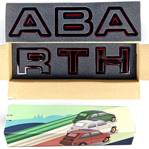 Plastique ABS brillant noir clic Type extérieur extérieur avant gril pare-chocs lettre garnitures accessoire pour <span class=keywords><strong>Fiat</strong></span> <span class=keywords><strong>500</strong></span> Abarth 595 695 - Product Image 6