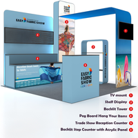 Stand d'exposition portable en tissu tendu sans outil, 10*10, en aluminium, pour salon professionnel, stand de foire artisanale