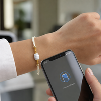 Bracelet intelligent NFC en céramique, accessoire de bijouterie pour le partage de profil numérique et les réseaux sociaux