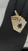 Chaîne de pull en or jaune 14 carats de qualité supérieure, style hip-hop, avec pendentif carte en diamant véritable, 18 pouces, certifiée IGI, pour anniversaire