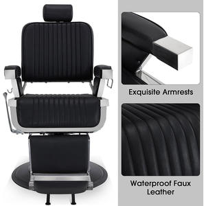 Fauteuil de <span class=keywords><strong>barbier</strong></span> <span class=keywords><strong>Belmont</strong></span>, fauteuil de coiffure inclinable en cuir avec fonction de massage pour salon ou meubles de maison/hôtel - Product Image 5