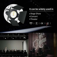 Projecteur de scène LED COB Slim 100W à diffusion directe avec déflecteur, intensité variable, blanc froid et blanc chaud, activé par le son