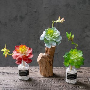 Plante succulente artificielle CallaFloral, branche unique en PVC souple, rouge automnal, blanc, vert frais, décoration de mariage INS - Product Image 1