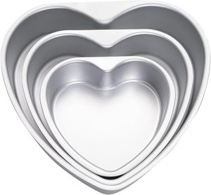 Moule à gâteau en forme de cœur, antiadhésif, en aluminium écologique, compatible four/micro-ondes, avec fond amovible, 4/6/8/10 pouces, best-seller - Product Image 1
