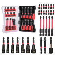 Jeu de 29 embouts de vissage à chocs de 1/4 pouce, magnétiques, pour écrous SAE, embouts de tournevis à douille creuse