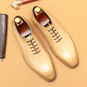 Chaussures habillées pour hommes en cuir pleine fleur, doublure en cuir de vache véritable, chaussures Oxford formelles de style britannique, chaussures de mariage pour le marié - Product Image 2