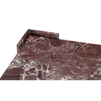 Newstar luxe personnalisé calcaire travertin salon luxe Rosso Levanto marbre table basse avec forme carrée