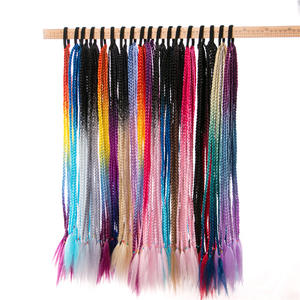 4 ألوان الملونة الاطفال الضفائر ذيل حصان شعر مستعار عقال المجدل الفتيات إكسسوارات الشعر التمديد أدوات - Product Image 2