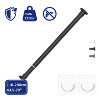 Tringle de Douche Moderne à Tension, 43-79 Pouces, Sans Perçage, à Ressort, Réglable, en Fer Anti-Rouille, Extensible, pour Salle de Bain