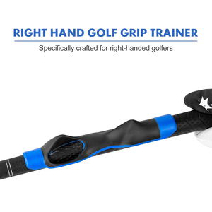 Guía ergonómica para la posición <span class=keywords><strong>de</strong></span> la <span class=keywords><strong>mano</strong></span> para entrenamiento <span class=keywords><strong>de</strong></span> agarre <span class=keywords><strong>de</strong></span> palos <span class=keywords><strong>de</strong></span> <span class=keywords><strong>golf</strong></span>, azul y negro, con bucle para dedos y eje en espiral, OEM personalizado, al por mayor - Product Image 2