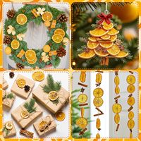 Hiasan Natal dari Irisan Jeruk Kering Asli, Garland Gantung Beraroma Alami untuk Dekorasi Pohon Natal, Teras, dan Perapian