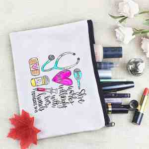 Personalized Eco Friendly Custom Cotton Makeup Cosmetic Zipper Pouch Reusable <b>Plain</b> Cotton <b>Canvas</b> Bag With Logo - Product Image 3