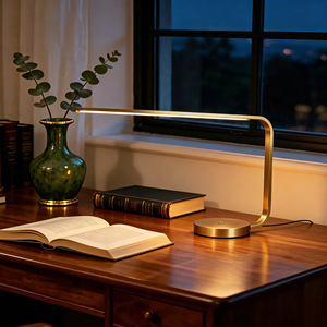 Copper European Design LED Desk <b>Lamp</b> Touch Control Iron Material Minimalist Modern Style Eye Protection <b>Study</b> Reading Light - Product Image 1