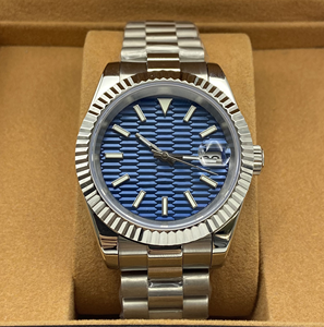 Reloj mecánico automático de lujo para hombre, esfera de cristal de zafiro, correa de acero inoxidable resistente al agua 3BAR, pantalla de fecha luminosa - Product Image 1