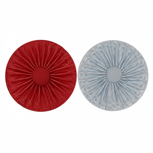 2025 accesorio masónico de rito moderno francés ROSETTE en insignia de cuero bordado rojo y azul técnica de costura - Product Image 1