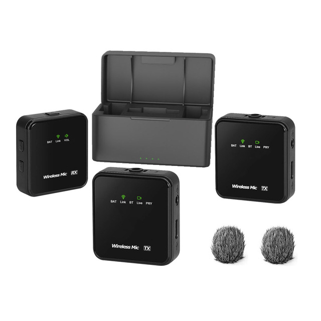 Best Quality USB Wireless Microphone for Studio Recording Rode Microphone Charging Box for Podcasting Vlogging Type C Connector