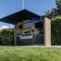 Armoire de cuisine extérieure moderne en aluminium avec caractéristiques durables chariots de gril pour barbecue glissière de tiroir de robinet de dosseret en acrylique