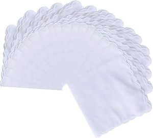 <span class=keywords><strong>Pañuelos</strong></span> Cuadrados <span class=keywords><strong>Bordados</strong></span> Personalizados al por Mayor de 11 x 11 Pulgadas, <span class=keywords><strong>Pañuelos</strong></span> de Algodón con Borde Festoneado, Diseños Blancos Lisos para Damas para Bodas - Product Image 1