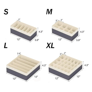 Organizador de múltiples compartimentos para ropa interior, organizador de almacenamiento de armario de Color de retales dobles, cajas de calcetines plegables de tela para ropa interior - Product Image 4