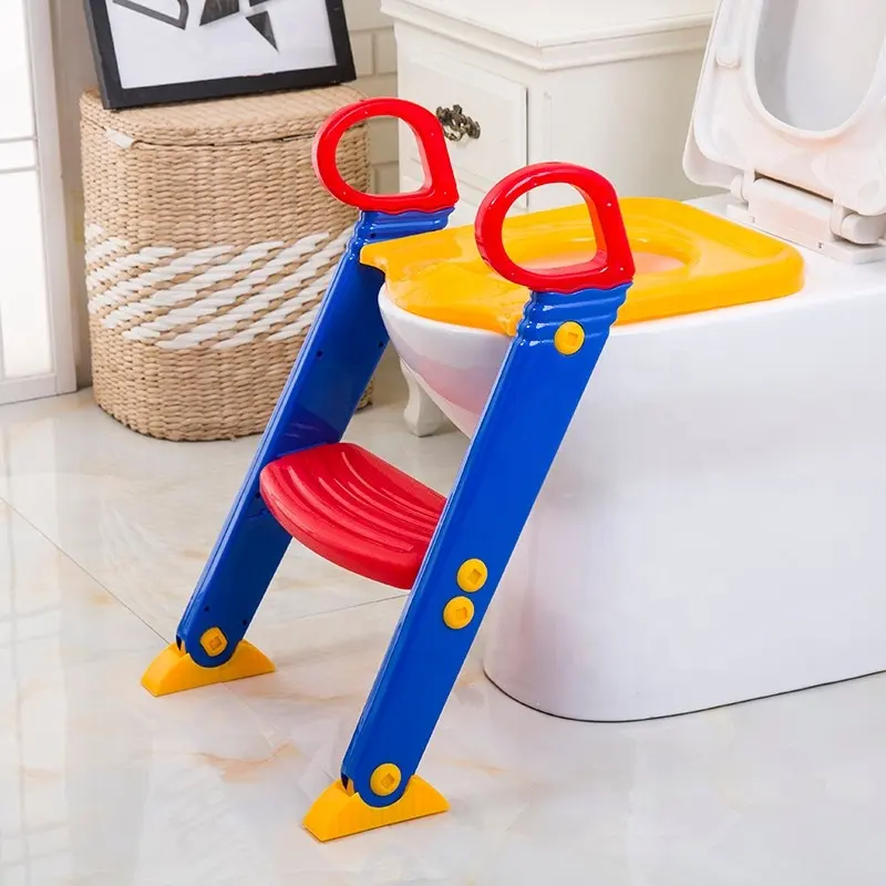 Plastic Height Adjustable Baby Potty Toilet Trainer Seat With Step Ladder