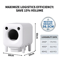 Fournisseur de litière pour chat automatique intelligente à nettoyage automatique de qualité supérieure, contrôle des odeurs, capacité de 75 L, avec caméra IA
