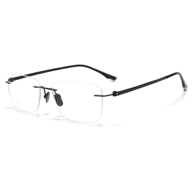 Shenzhen Pure Titanium Eyeglasses M0021S Business-Style Widened Temple Rimless Gold-Wire Ultra-Lightweight AC Lenses Geometric