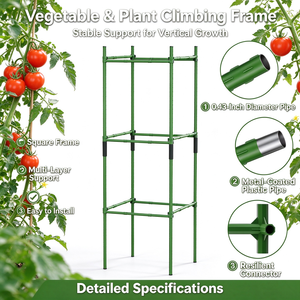 Arco de Jardín Cuadrado de Metal Verde para Enredaderas, Soporte para Plantas Trepadoras, Decoración de Exteriores para Rosas y Enredaderas - Product Image 3