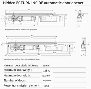 <span class=keywords><strong>ECturn</strong></span> Inside Automatischer Türöffner Deutsche versteckte elektrische flache Tür für Hotel Modernes Design 120kg Kapazität - Product Image 4