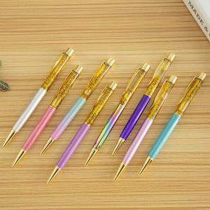 Wholesale Novelty 0.5Mm Gel <b>Pen</b> <b>Gold</b> Foil Metal Ballpoint <b>Pens</b> Black Ink Writing Non-Erasable With Custom Logo China - Product Image 1