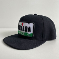Casquette Snapback à 6 panneaux avec broderie drapeau mexicain, motif lettre, plaque d'immatriculation Sinaloa et passeport – Vente en gros