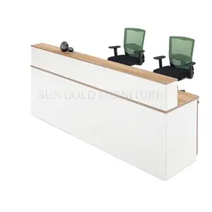 Ödeme ve perakende için resepsiyon masası masa, ön sayaç masa Minimalist ahşap ofis mobilyaları özelleştirmek