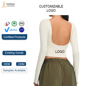 Under Lulu Custom New Backless Yoga Suit Nine Quarter Sleeve Women Slim-fit Tight Breathable for Quick-drying Sports Top Fitness