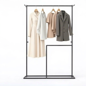 Minimalist Metal Clothing <b>Rack</b> Standing Type Double Tier Height Adjustable Multifunction Storage Holder for <b>Wardrobe</b> Use - Product Image 1