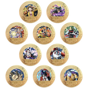 600 Tipi di <span class=keywords><strong>Monete</strong></span> Numismatiche OEM <span class=keywords><strong>One</strong></span> <span class=keywords><strong>Piece</strong></span> Nica Luffy in Smalto Oro e Argento, 4cm Rotonde, 1 Pezzo per Confezione in Plastica OPP - Product Image 1