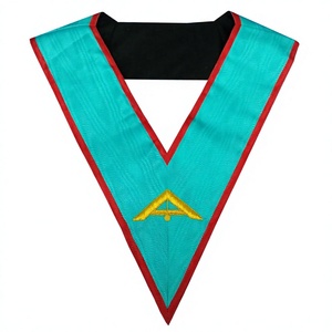 เครื่องประดับพิธีกรรมเมสัน สีน้ำเงิน สำหรับพิธีกรรม LODGE ASSR FIRST GUARD OFFICER  ปลอกคอปักลายฟรีเมสัน สำหรับผู้ใหญ่ ทั้งชายและหญิง - Product Image 1