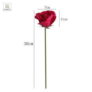 Vente en gros de fleurs de mariage décoratives en soie de haute qualité, roses <span class=keywords><strong>Carola</strong></span> blanches de 36 cm, toucher réaliste, revêtement en latex - Product Image 2