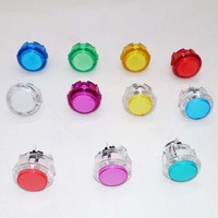 Bouton de jeu d'arcade à poussoir, durable et robuste, interrupteur de bouton de jeu d'arcade en plastique transparent, bouton de distributeur automatique, anglais