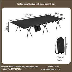 Matelas en aluminium pour <span class=keywords><strong>lit</strong></span> de camping, <span class=keywords><strong>lit</strong></span> pliable léger, camping en plein air et invité à la maison - Product Image 2