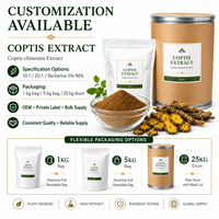 LongBio Extrait de Rhizome de Coptis Chinensis en Poudre Berbérine 10%-98% HPLC Huang Lian Matière Première Botanique Naturelle Approvisionnement en Vrac OEM