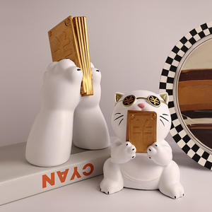 Декоративные фигурки «Счастливый кот» из смолы, расписанные вручную, для дома, гостиной, тумбы под ТВ, в стиле легкой роскоши, на день рождения, новоселье, открытие бизнеса - Product Image 5