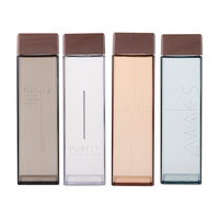 Bouteilles d'eau pour enfants en plastique transparent à double paroi de 500 ml, écologiques, en gros, avec logo personnalisé et couvercle pour boire