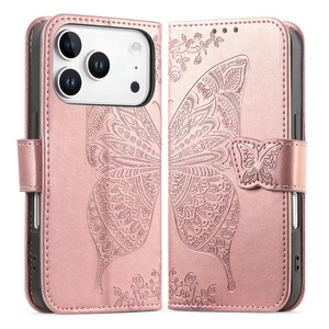 Funda Tipo Cartera con Ranuras para Tarjetas, Diseño de Mariposa, en Cuero PU, para iPhone 18 Pro Max, 17, 16, 15 - Product Image 4