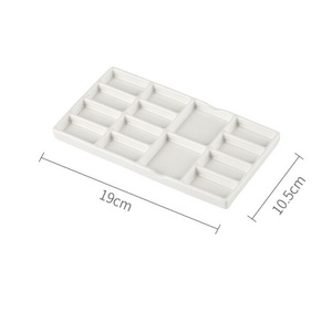 <span class=keywords><strong>Palette</strong></span> de peinture <span class=keywords><strong>aquarelle</strong></span> rectangulaire personnalisée OEM céramique blanche avec couleurs mélangées pour plateaux décoratifs - Product Image 5