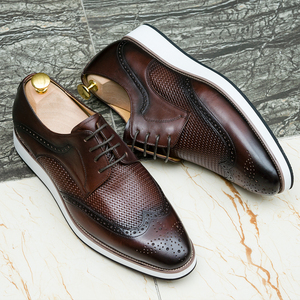 1937-5 <span class=keywords><strong>Scarpe</strong></span> Formali da Uomo Fatte a Mano <span class=keywords><strong>in</strong></span> Vera <span class=keywords><strong>Pelle</strong></span>, Traspiranti con Lacci, <span class=keywords><strong>Scarpe</strong></span> Eleganti Oxford per Feste - Product Image 2